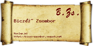 Biczó Zsombor névjegykártya